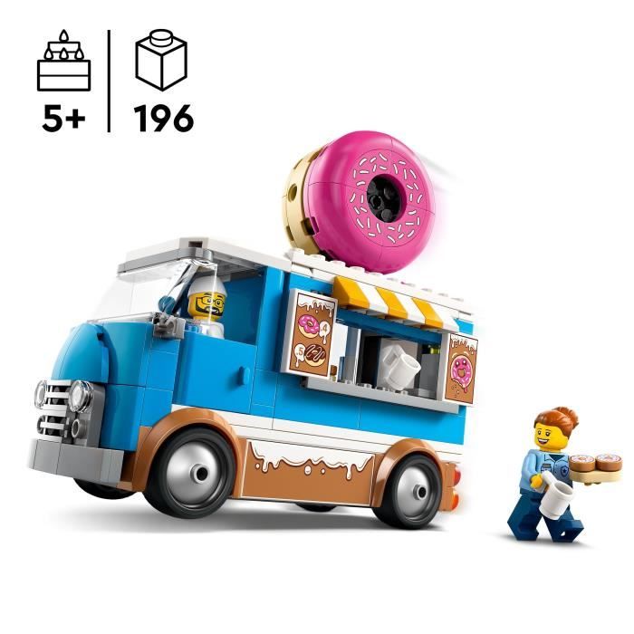 LEGO City 60452 Le food-truck de donuts - Jouet de construction pour garçon des 5 ans