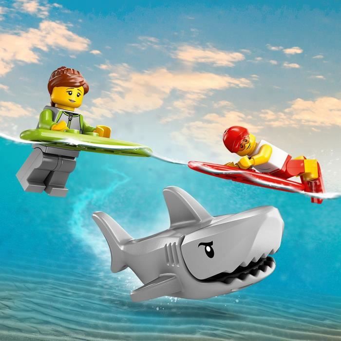 LEGO City 60453 Le véhicule de secours de la plage - Jouet des 6 ans avec un requin