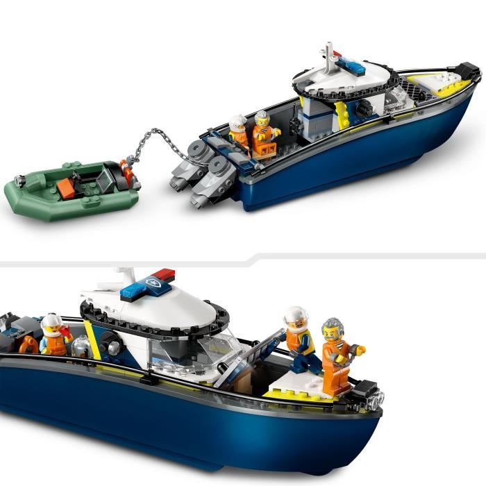 LEGO City 60456 La Course-Poursuite en Bateau de Police - Jouet pour Garçon des 6 ans