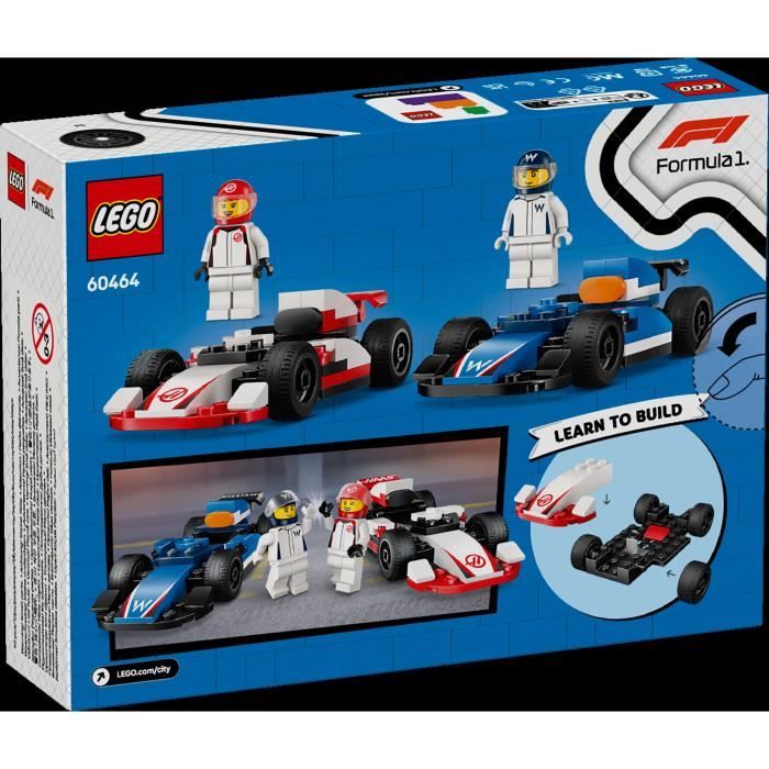 LEGO City 60464 Voitures de course de F1 Williams Racing et Haas F1 - Jouet des 4 ans