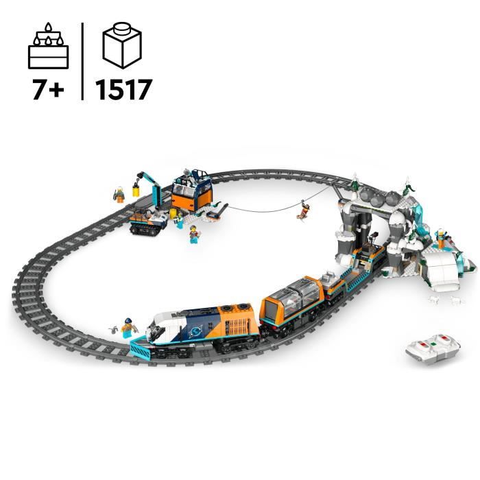 LEGO City 60470 Le Train Express des Explorateurs en Arctique - Jeu pour Garçon des 7 ans