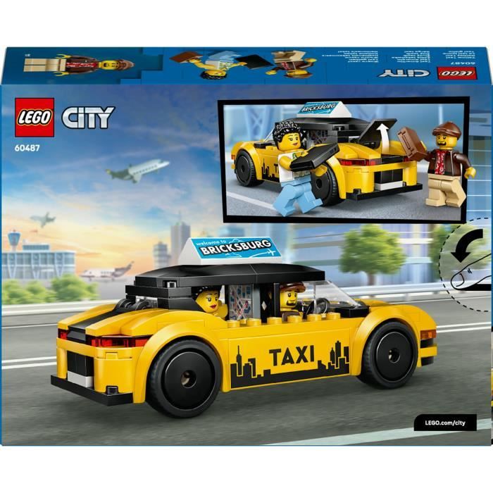 LEGO City 60487 Le Taxi Jaune - Jouet Voiture pour Garçon ou Fille des 5 ans - Idée Cadeau