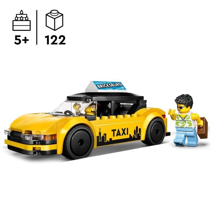 LEGO City 60487 Le Taxi Jaune - Jouet Voiture pour Garçon ou Fille des 5 ans - Idée Cadeau