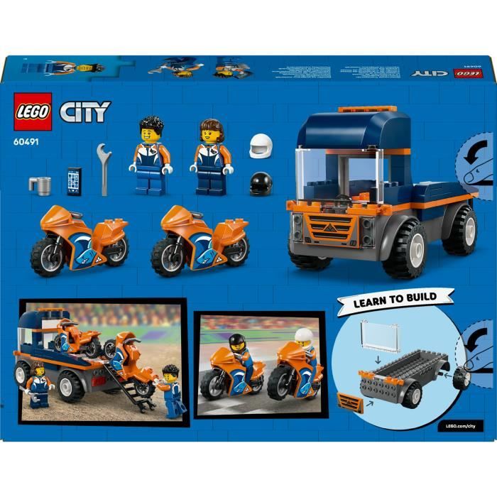 LEGO City 60491 Le Transporteur de Motos - Jouet de Construction des 4 ans - Idée Cadeau