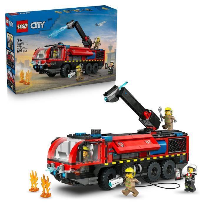 LEGO City 60499 Le Camion de Pompiers de l'Aéroport - Jouet de Construction des 7 ans