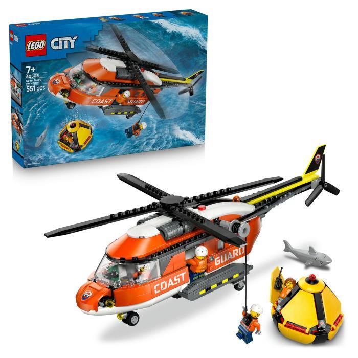 LEGO City 60503 L'Hélicoptere des Garde-Côtes - Jeu de Construction 7 ans - Idée de Cadeau