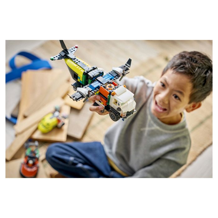 LEGO City 3-en-1 60505 Avion, Camion d'Assistance et Aéroglisseur Modulable - Jouet 7 ans