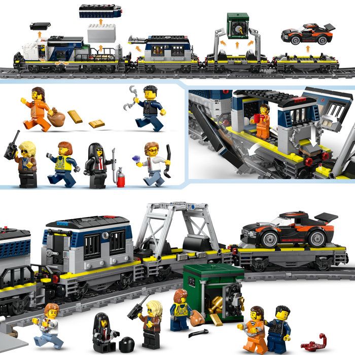 LEGO City 60508 Le Braquage du Train de Police - Jouet de Construction des 7 ans - Cadeau