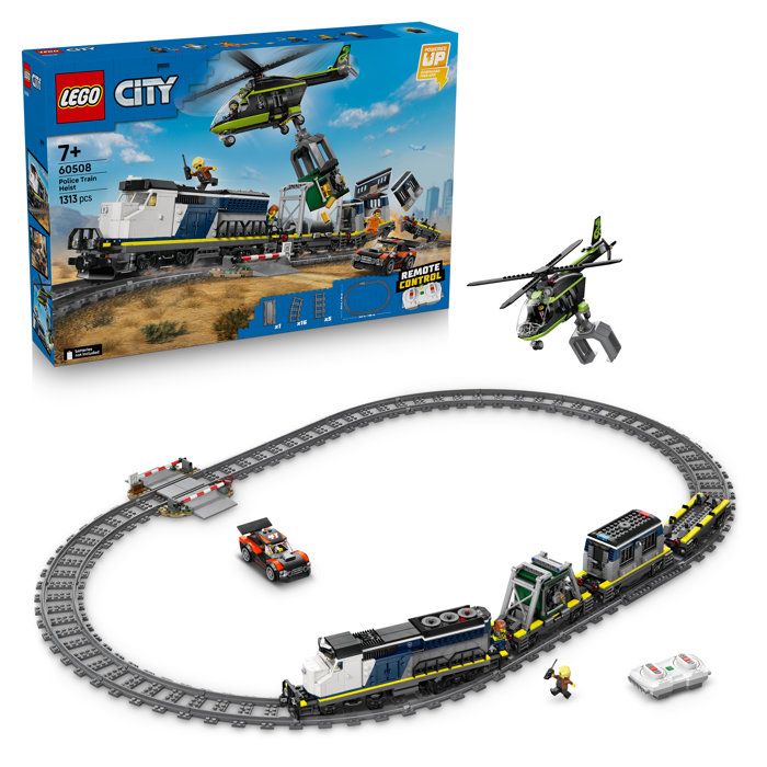 LEGO City 60508 Le Braquage du Train de Police - Jouet de Construction des 7 ans - Cadeau