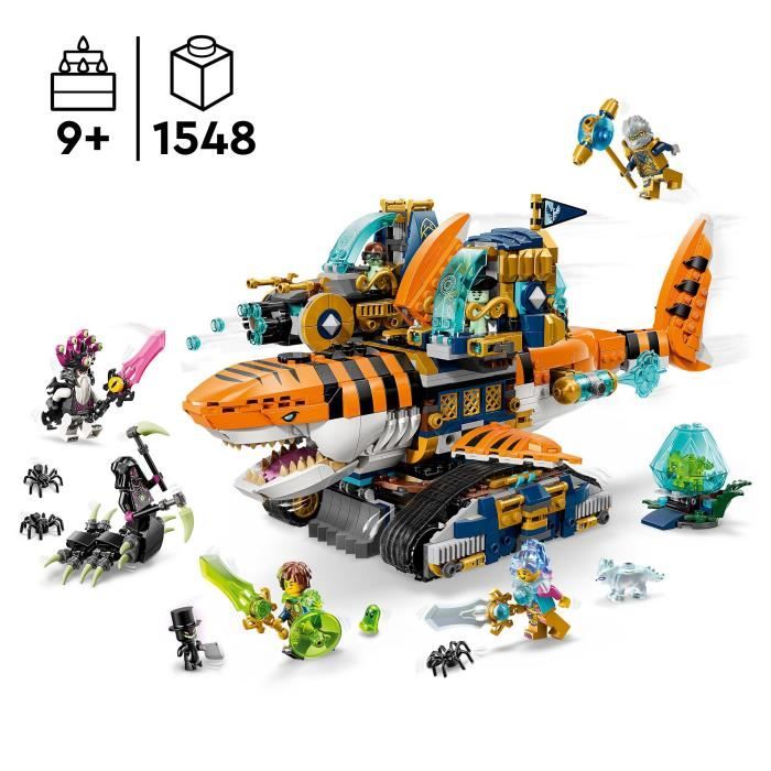 LEGO DREAMZzz 71515 Le Char Requin-Tigre - Jouet 2-en-1 pour Garçon ou Fille des 9 ans