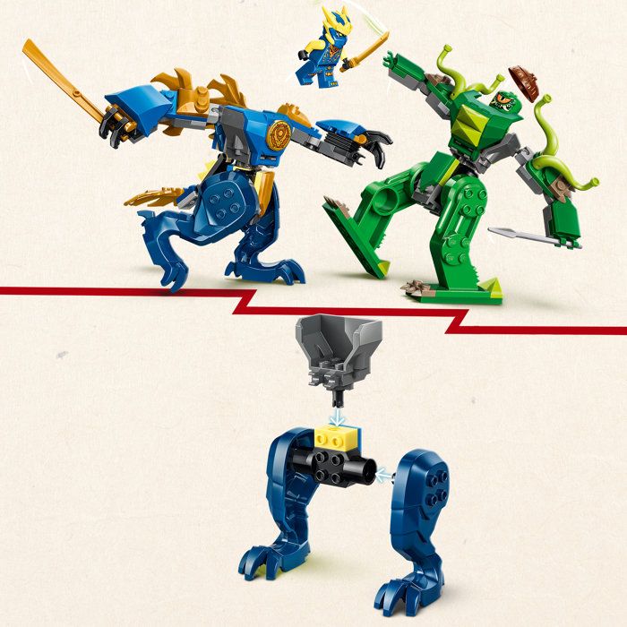 LEGO NINJAGO 71853 Le Combat du Robot Dragon de Jay - Jeu de Construction 4 ans - Cadeau