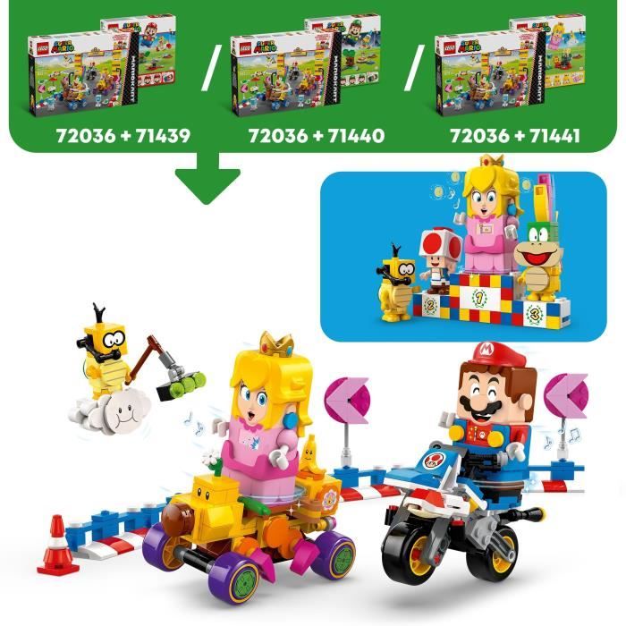 LEGO Super Mario 72036 Mario Kart Bébé Peach et ensemble de grand prix - Jouet moto