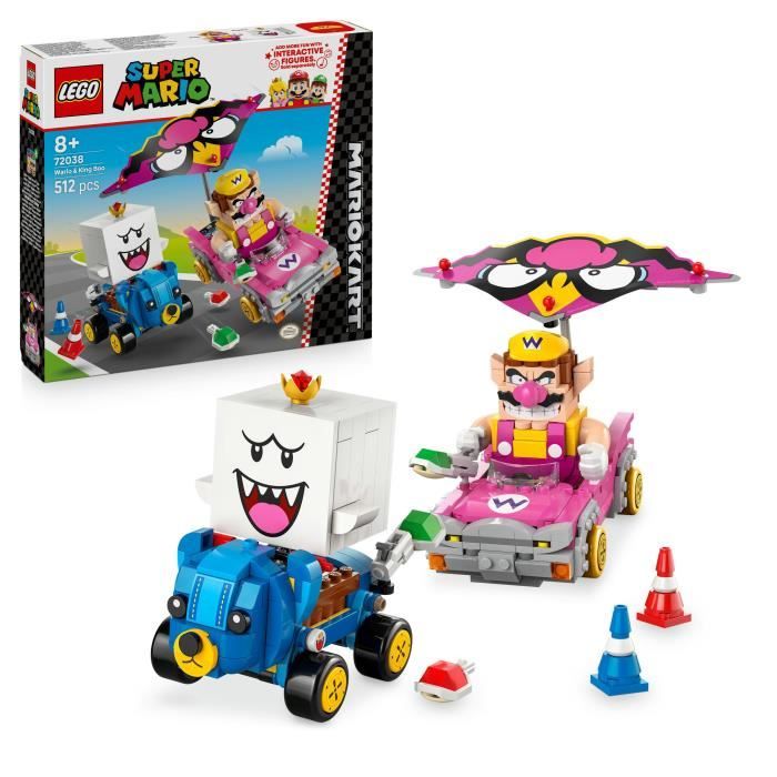 LEGO Super Mario 72038 Mario Kart Wario et Roi Boo - Jeu de Construction des 8 ans