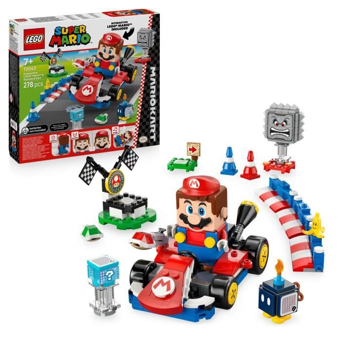 LEGO Mario Kart 72043 Mario Interactif et Kart Standard - Jouet enfant des 7 ans