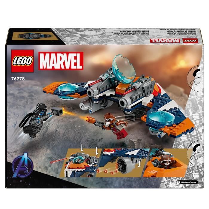 LEGO 76278 Marvel Le Vaisseau Spatial de Rocket contre Ronan, Jouet sur Les Gardiens de la Galaxie, Vaisseau et Minifigurines