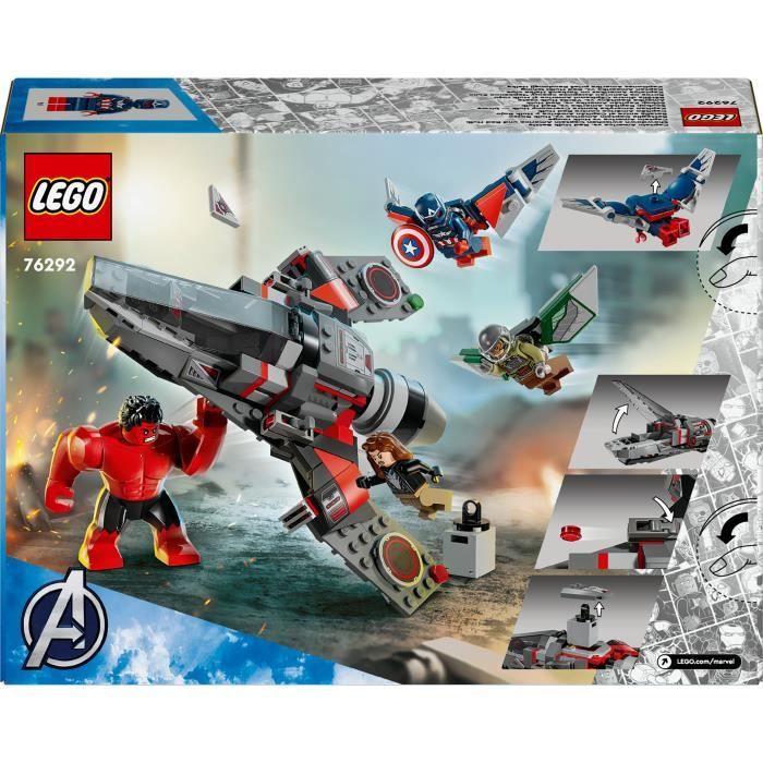 LEGO Marvel 76292 Captain America vs Hulk rouge - Avion de chasse a construire