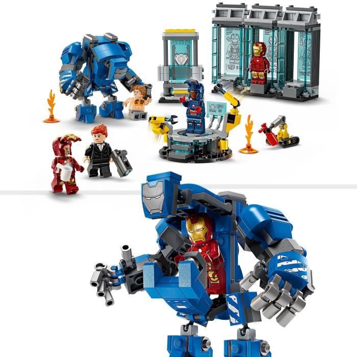 LEGO Marvel 76315 Le Laboratoire d'Iron Man : la Salle des Armures - Jouet garçon, 8 ans