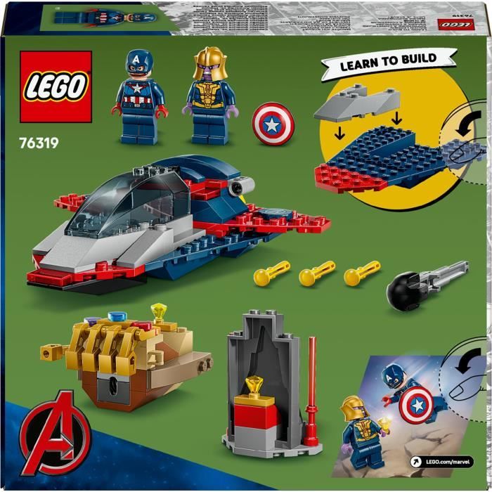 LEGO | Marvel 76319 Captain America contre Thanos - Jouet Avion pour Enfants des 4 ans