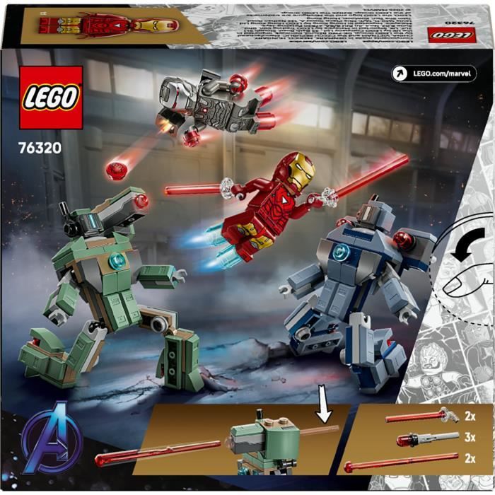 LEGO | Marvel 76320 Iron Man et War Machine Contre les Drones de Hammer - Jouet des 7 ans