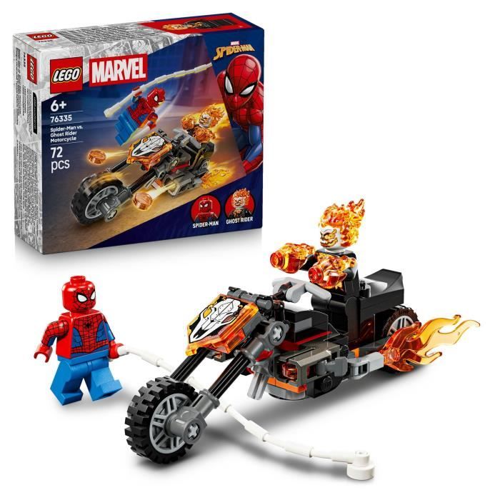 LEGO | Marvel 76335 Spider-Man et sa Moto contre Ghost Rider - Jouet Garçon ou Fille 6 ans
