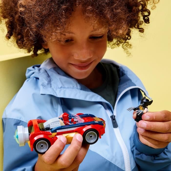 LEGO | Marvel 76336 Spider-Man et sa Voiture contre Wolverine Vénomisé - Jouet des 7 ans