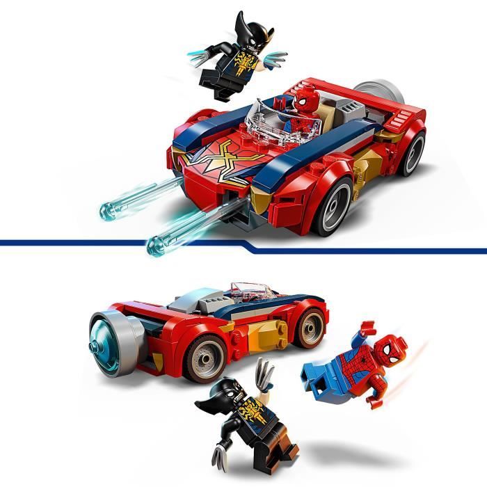 LEGO | Marvel 76336 Spider-Man et sa Voiture contre Wolverine Vénomisé - Jouet des 7 ans