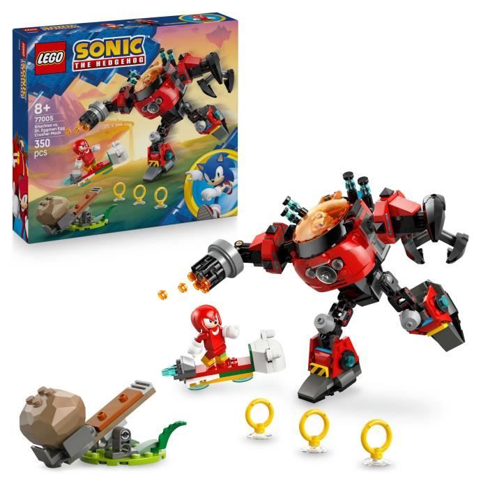 LEGO Sonic the Hedgehog 77005 Knuckles contre l'Egg Crusher de Dr. Eggman - Jeu des 8 ans
