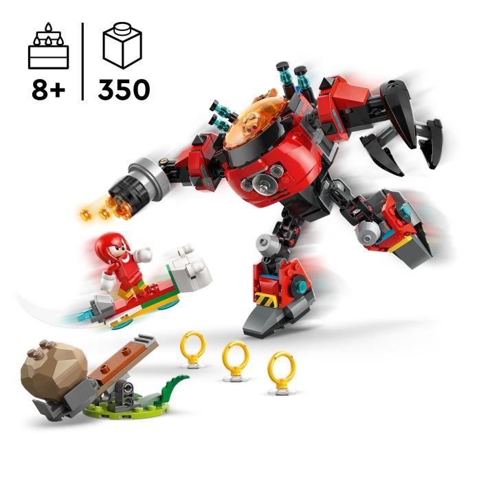 LEGO Sonic the Hedgehog 77005 Knuckles contre l'Egg Crusher de Dr. Eggman - Jeu des 8 ans