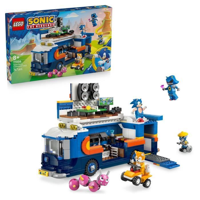 LEGO Sonic the Hedgehog 77006 Le Camion de Contrôle de l'Équipe Sonic - Jouet des 8 ans