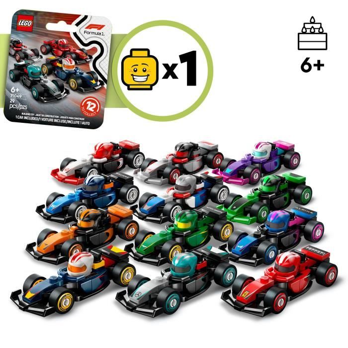Box de 36 minifigures 71049 Voitures F1 a Collectionner