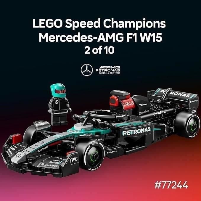 LEGO Lot de 10 écuries Formula 1 Speed Champions - Jeu de construction avec véhicule de course + 1 minifigurine collector
