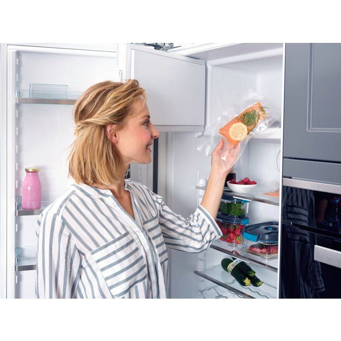 2 rouleaux sous vide 30x600cm Leifheit 3238 - Sac sous vide alimentaire pour la conservation & cuisson avec 56 étiquettes - Sans BPA