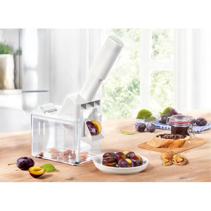DÈnoyauteur prunes - LEIFHEIT - 37300 - Automatique - Facile et rapide - Jusqu'a 15 kg - Blanc