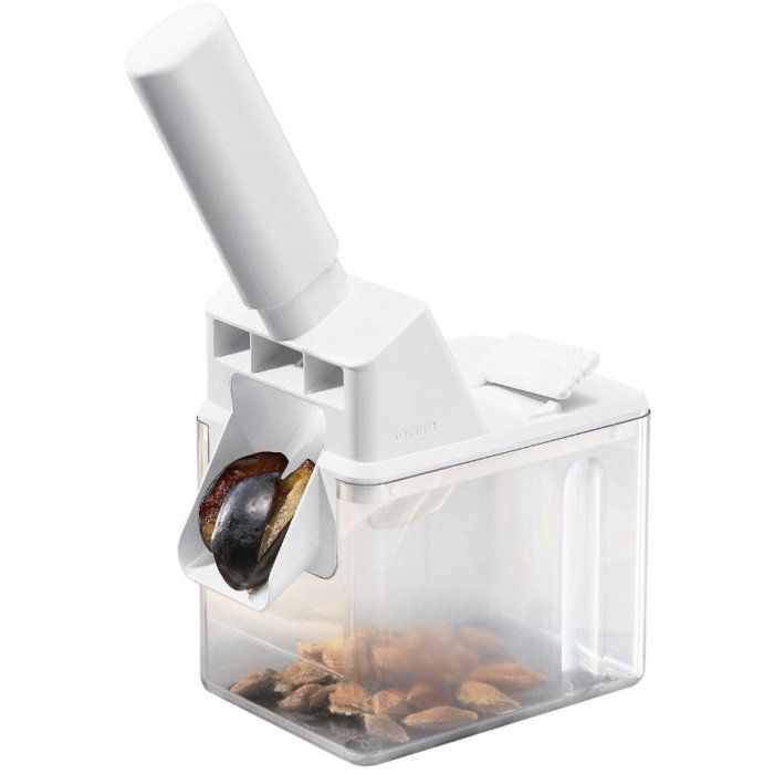 Dénoyauteur a prunes Leifheit 37300, dénoyauteur automatique avec lame en acier inox de haute qualité, utilisation rapide et simple
