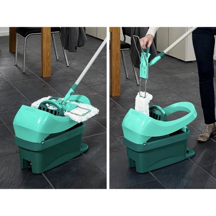 Seau essoreur a roulettes Leifheit Profi XL Mobile 55076, essore-housse mobile de 8 L compatible avec lave-sol serpillere Profi XL