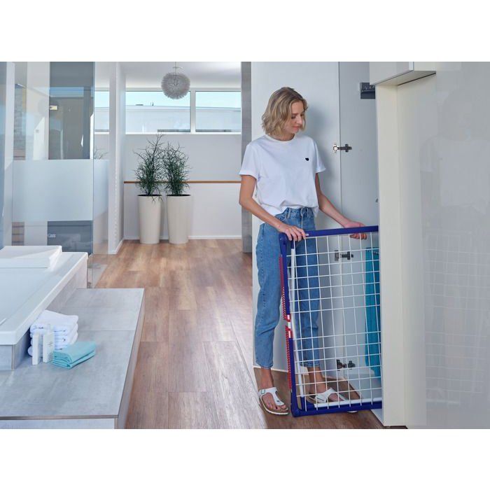 Étendoir a linge Leifheit Pegasus 200 Solid Comfort 81516, séchoir a linge avec 20m d'étendage, tancarville 8 accessoires, blanc