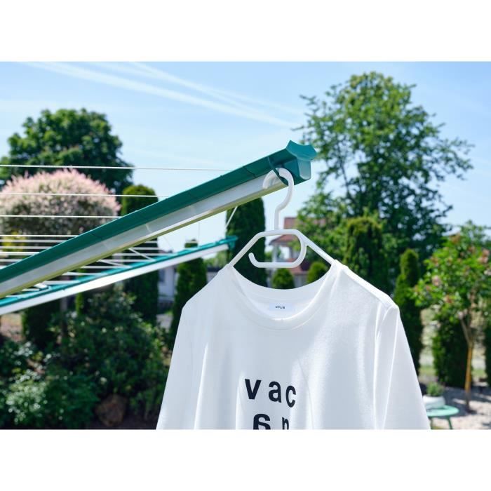 Séchoir parapluie Leifheit Linomatic 500 Deluxe Cover 82007, étendoir jardin avec fils rétractables et 50m d'étendage, housse, vert