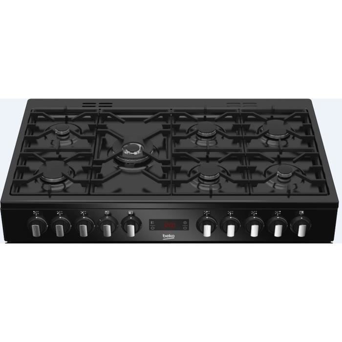 Piano de cuisson électrique BEKO - 6 gaz + 1 wok - 100 cm - PF335325DB