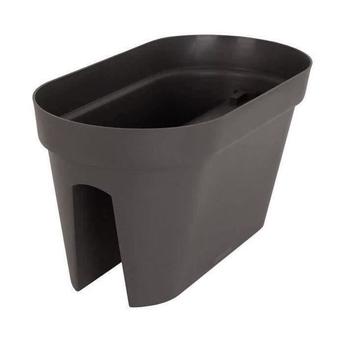 ARTEVASI Jardiniere pour balcon CAPRI - Gris anthracite - 30 x 60 x H 30 cm - 26,8L