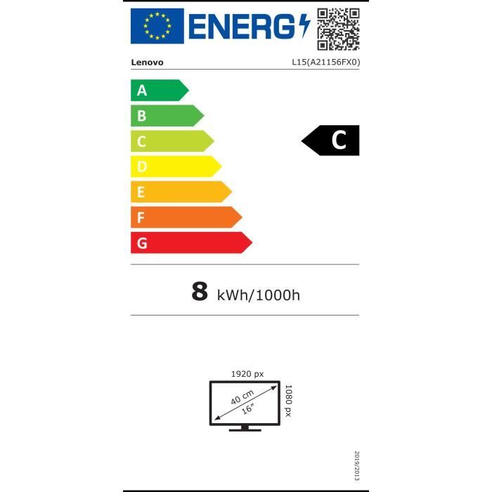 Ecran PC - LENOVO - 15,6 - FHD - 60Hz - Dalle IPS - 6ms - Ajustable en hauteur - 66E4UAC1WL
