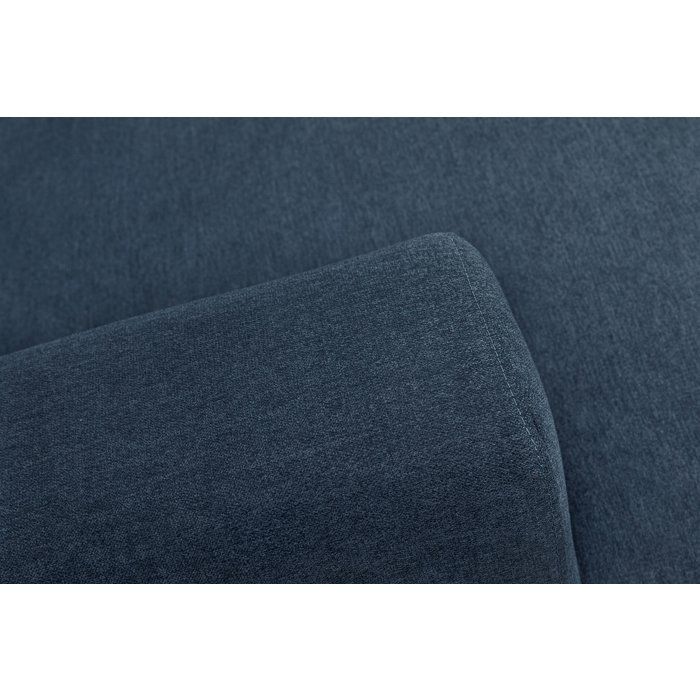 Canapé d'angle modulable - 4 places - LEONIE - Tissu Bleu Chambray - Têtières ajustables - 357 x 175 x 75 cm