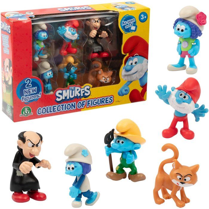 Coffret de figurines Les Schtroumpfs - Coffret 6 figurines - Contient 2 figurines inédites - Figurines de 5,5 cm - Des 3 ans