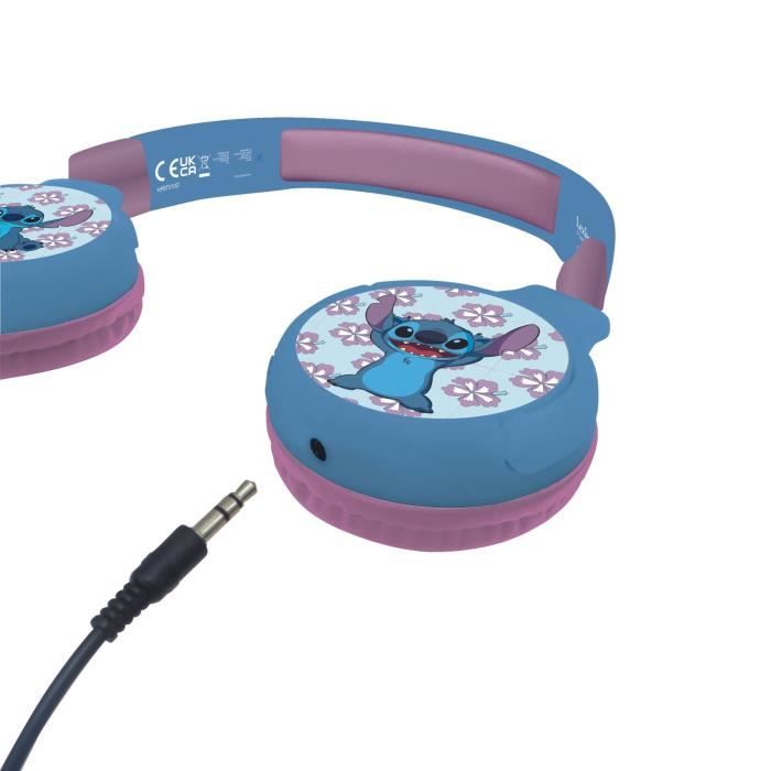 LEXIBOOK - Casque audio Bluetooth et filaire 2 en 1 - Pliable et ajustable - Disney Stitch