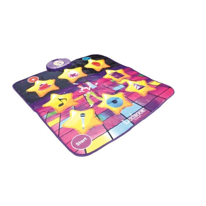 Lexibook - Tapis de danse électronique - Touches Lumineuses - Enceinte intégrée - Violet/Jaune -DM10 - Bluetooth - 6 modes de jeu