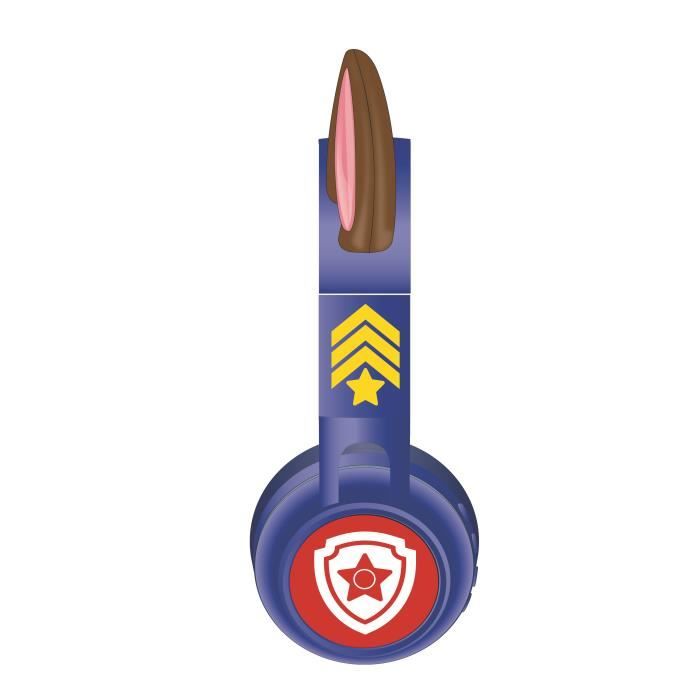 LEXIBOOK - Casque lumineux pliable Bluetooth Chase de La Pat' Patroulle avec limitation du volume