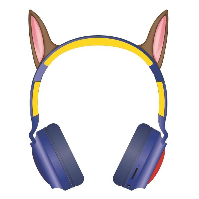 LEXIBOOK - Casque lumineux pliable Bluetooth Chase de La Pat' Patroulle avec limitation du volume