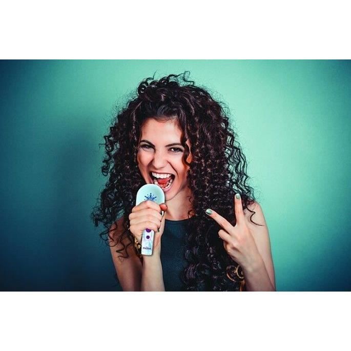 Lexibook - Microphone Karaoke Reine des Neiges - 3 modes et 4 effets sur la voix - Recharge USB-C - Bluetooth Sans fil