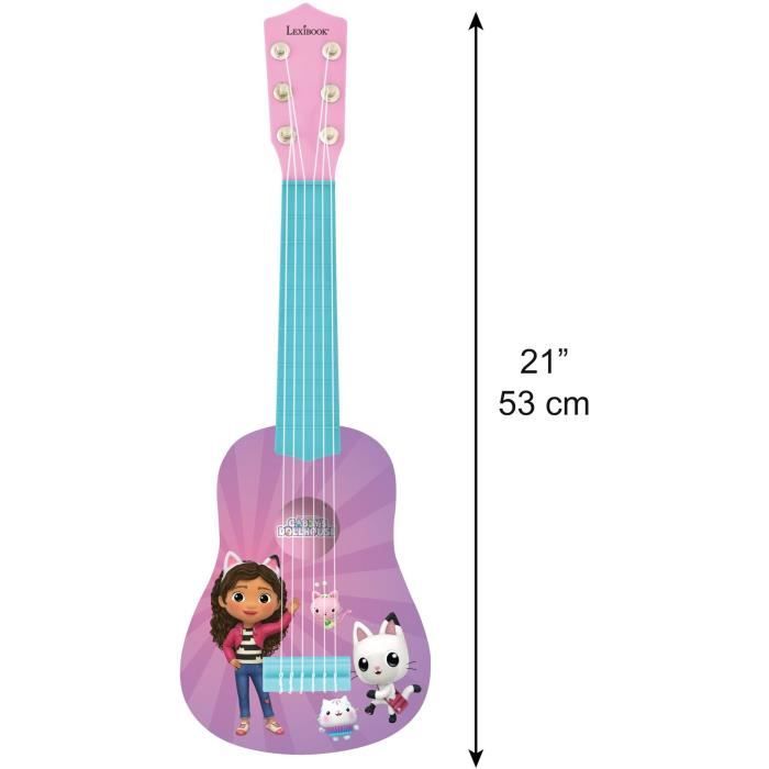 Lexibook, Gabby et la Maison Magique, Ma premiere Guitare pour Enfant, 6 Cordes en Nylon, 53 cm, Guide Inclus, Des 3 ans