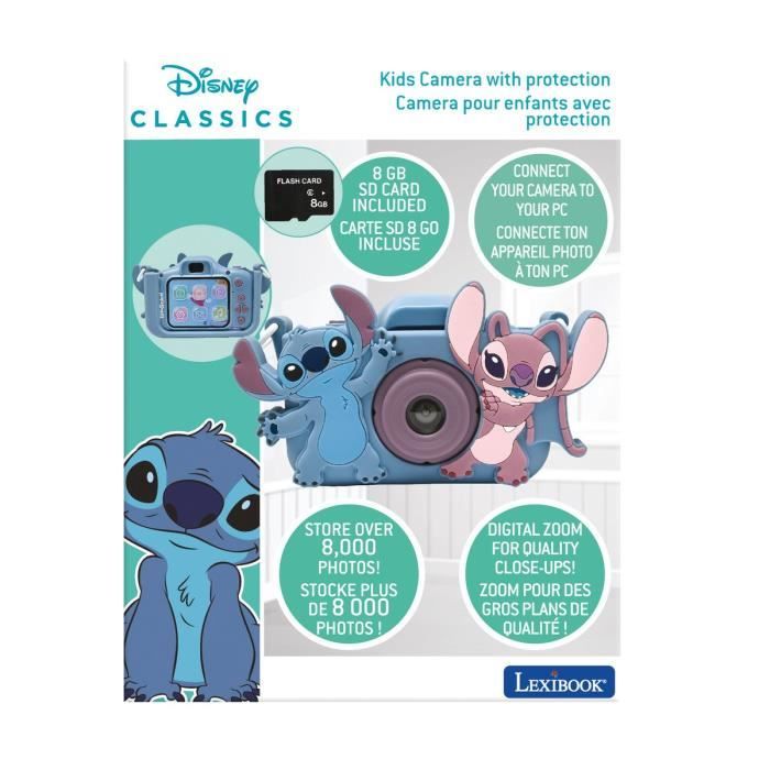 LEXIBOOK - Appareil photo pour enfant avec protection - 4 en 1 - Disney Stitch - Carte mémoire incluse