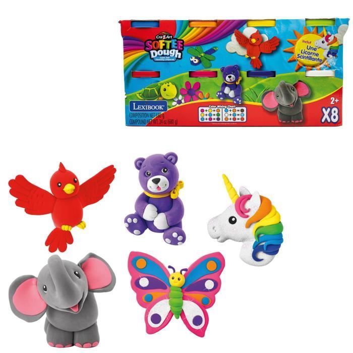 LEXIBOOK CRAZART - Pâte a modeler douce et malléable - 8 pieces - 3 ans